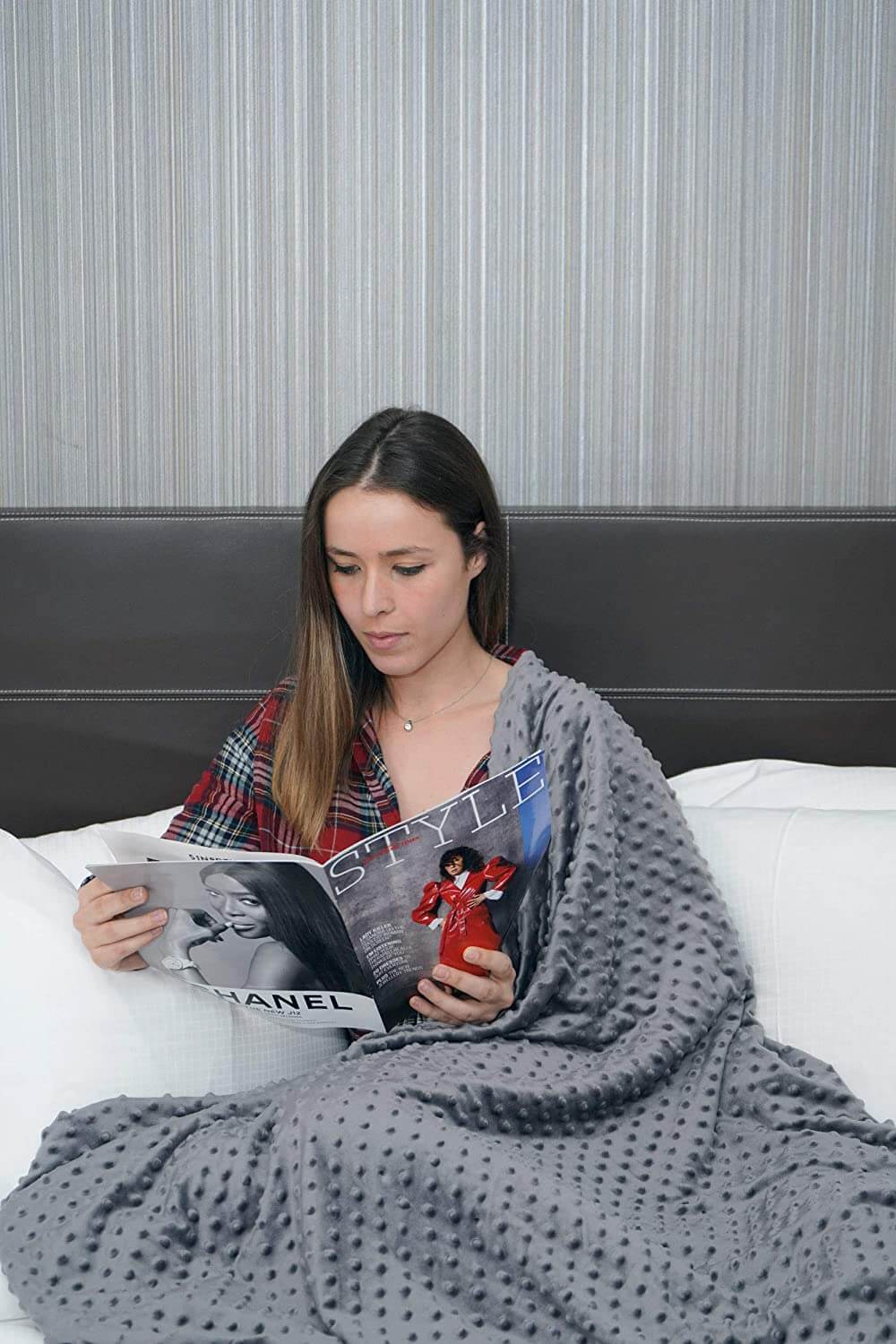 Weighted Blanket with Removable Duvet Cover & Glass Beads for Sleep