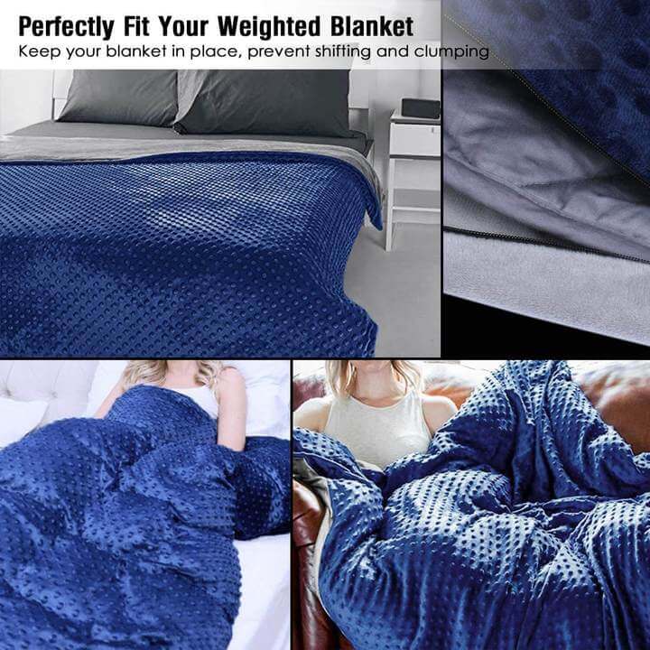 Weighted Blanket with Removable Duvet Cover & Glass Beads for Sleep